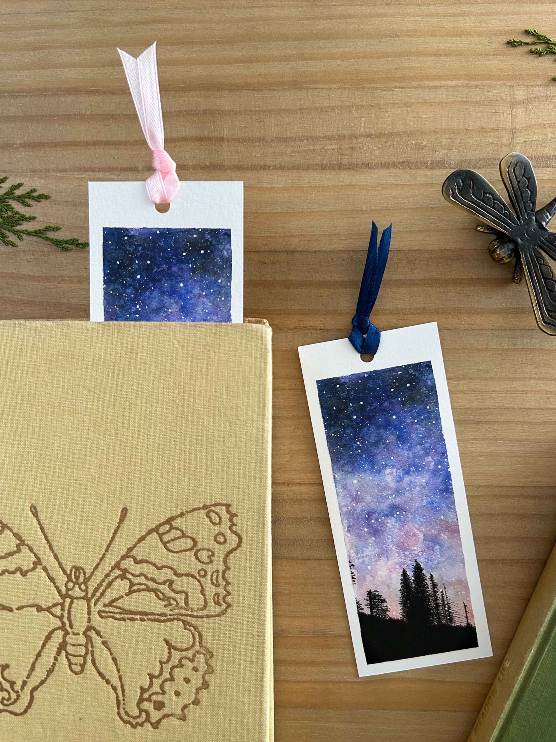 Cielo nocturno 2 Marcador de páginas de cielo con estrella