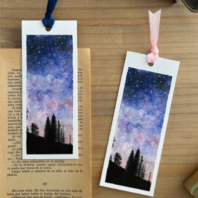 marcapáginas de cielo nocturno