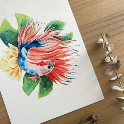 Pez en estanque Print