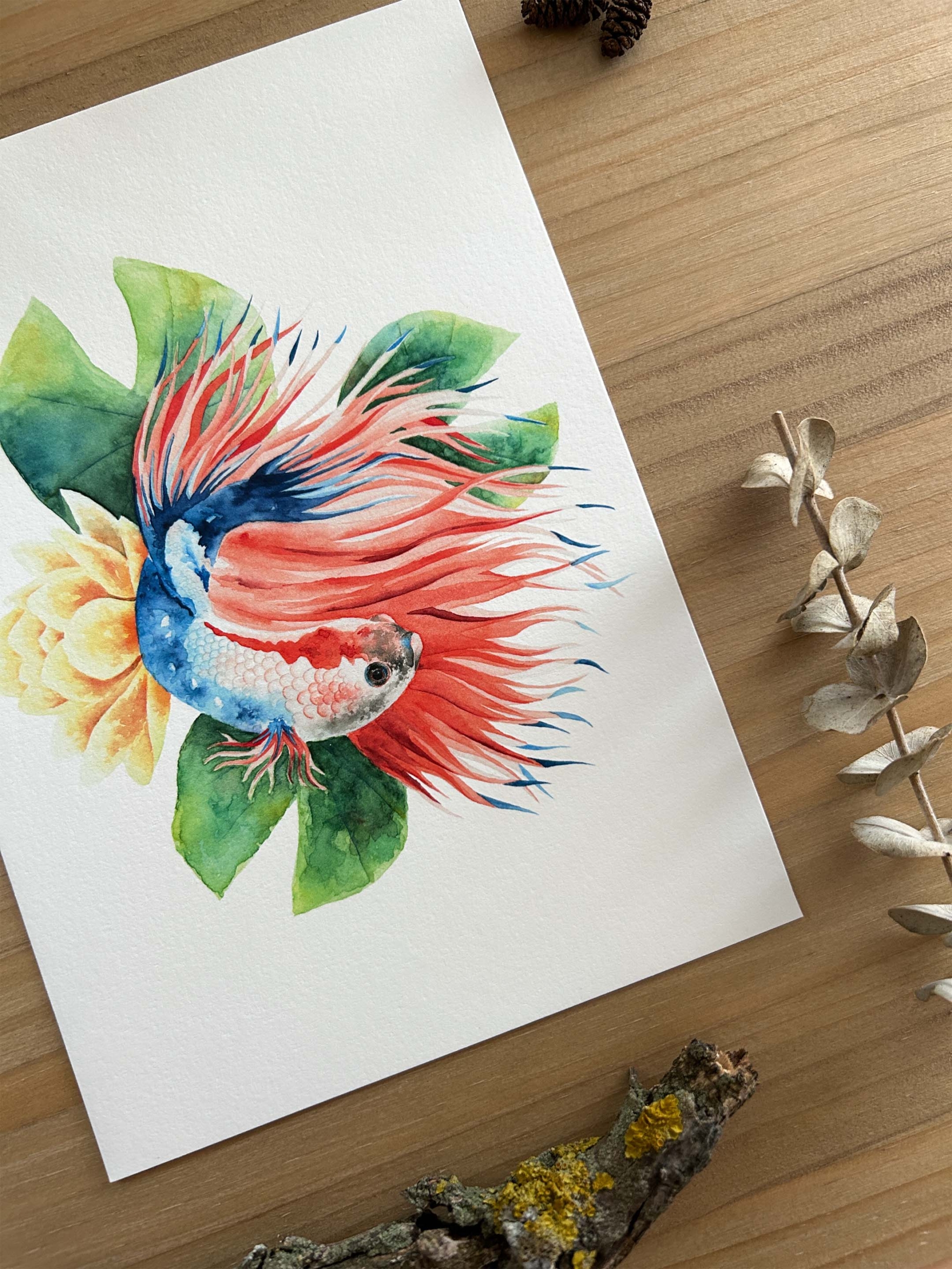 Pez en estanque Print 1 Pez en estanque Print