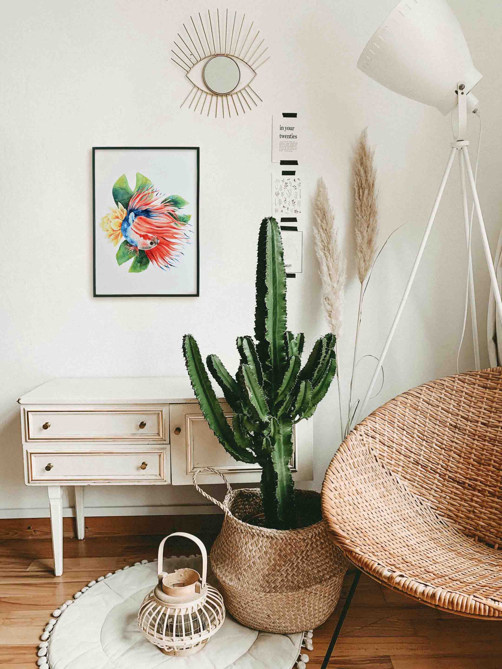 Pez en estanque Print 3 decoración con pez betta