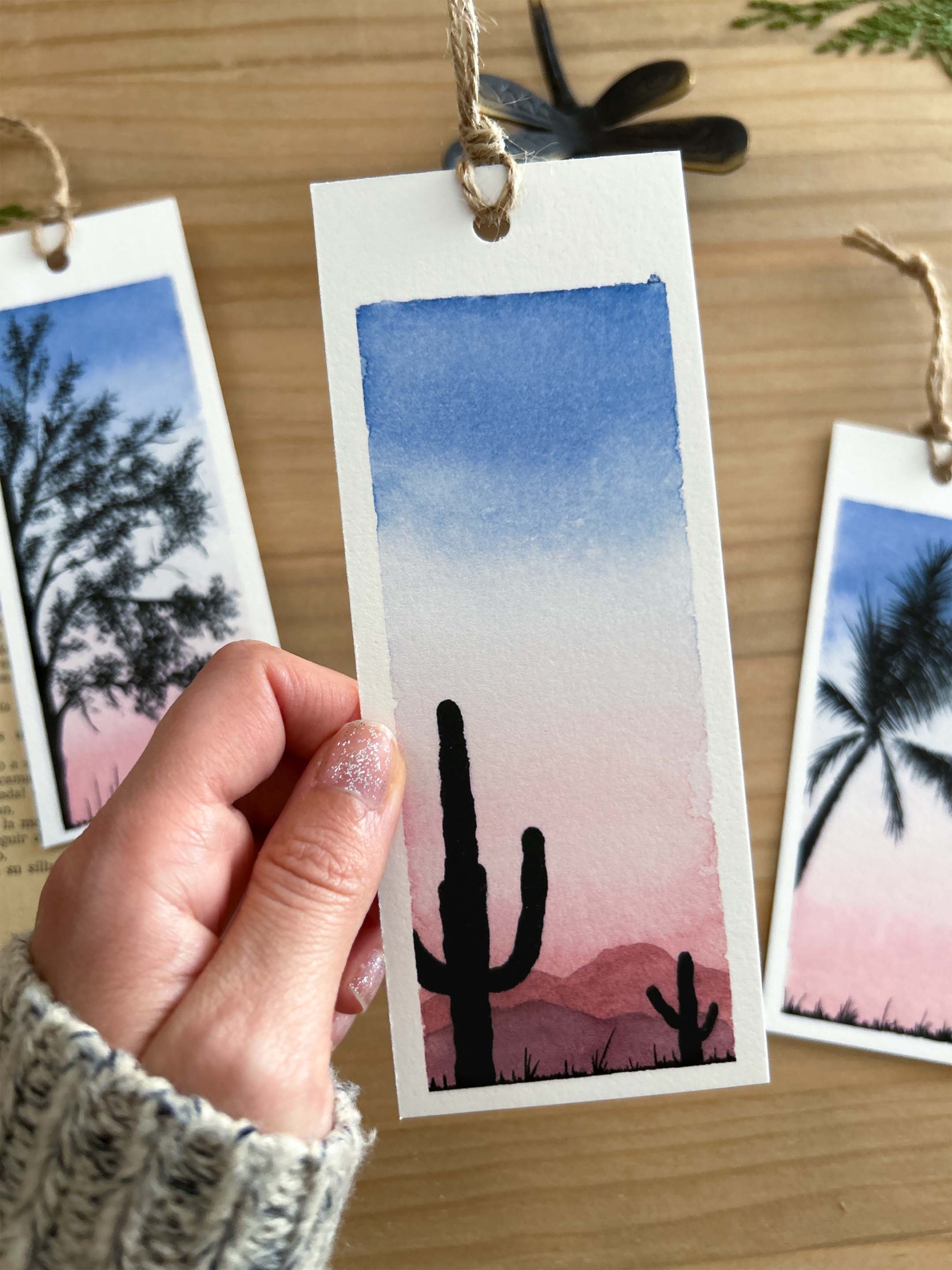 Paisajes de acuarela 2 Marcador de páginas de paisajes