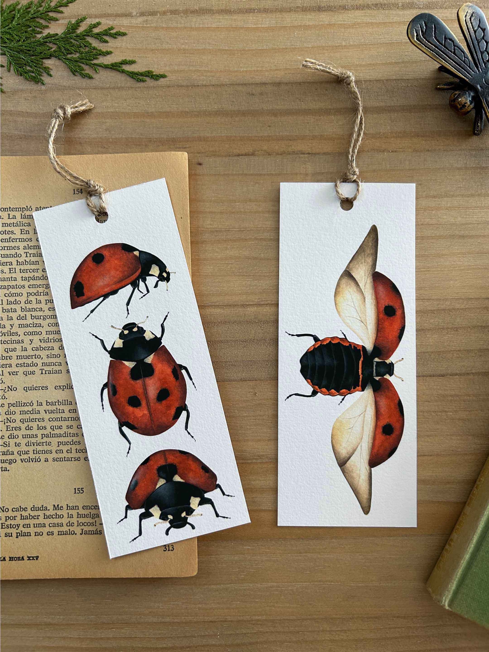 Mariquitas 1 Marcapáginas de mariquitas