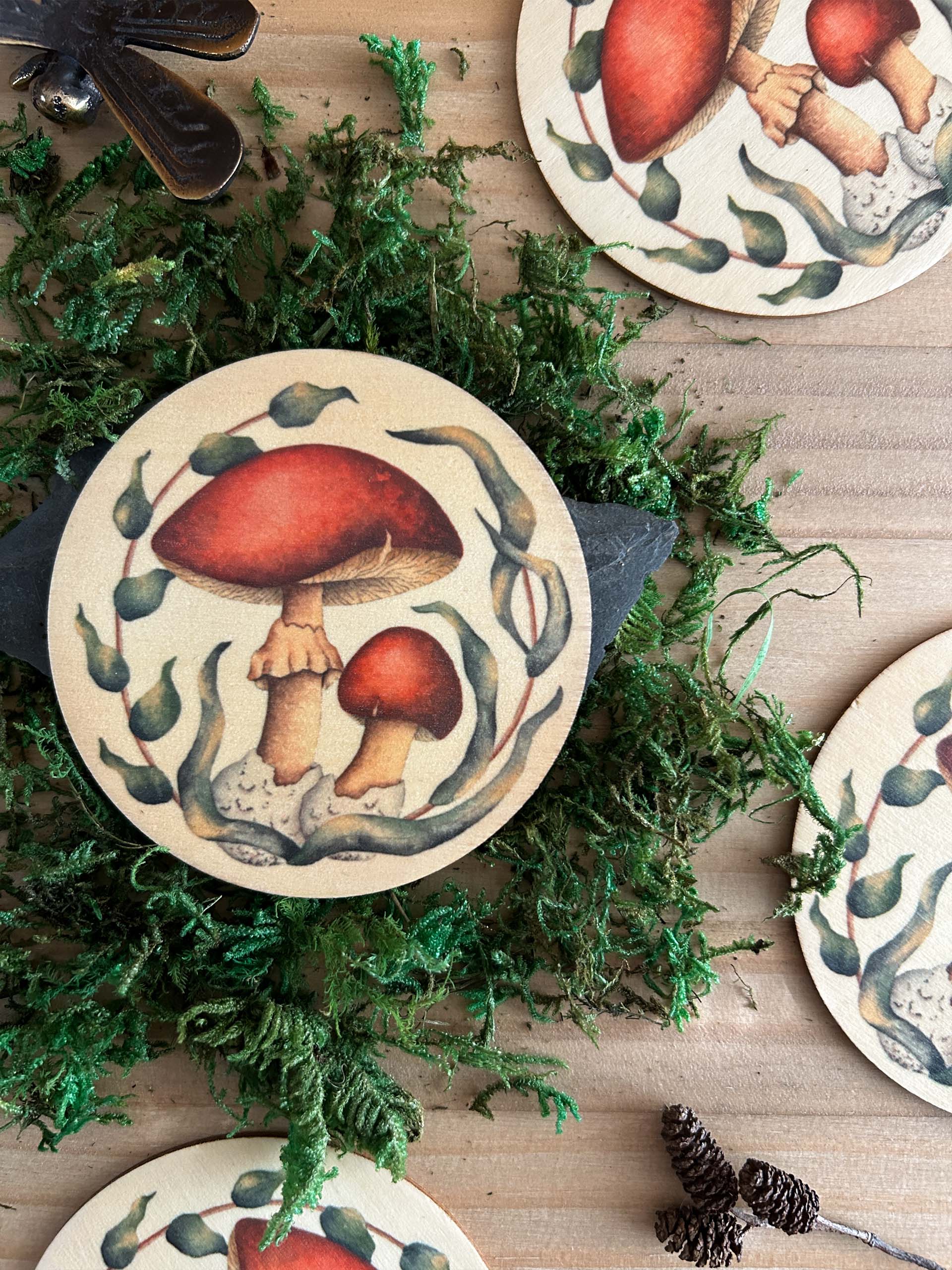 Seta del bosque 2 decoración original para mesa